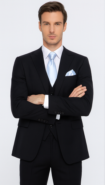 Rossi Man RM1310 – Sydney II Collection Modern Tailored Suit for Men - Elegant 2-Piece Slim Fit Formalwear