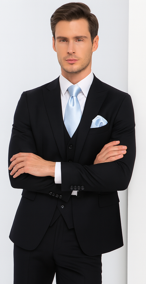 Rossi Man RM1310 – Sydney II Collection Modern Tailored Suit for Men - Elegant 2-Piece Slim Fit Formalwear