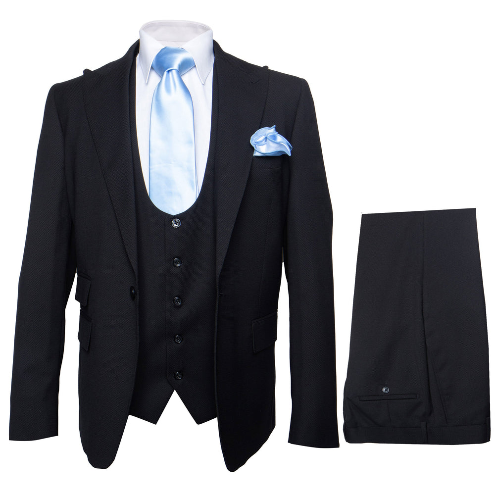 Rossi Man RM1310 – Sydney II Collection Modern Tailored Suit for Men - Elegant 2-Piece Slim Fit Formalwear