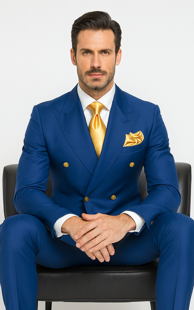 Rossi Man RM1375 – Milano Series Modern 3-Piece Suit for Men - Slim Fit Formalwear