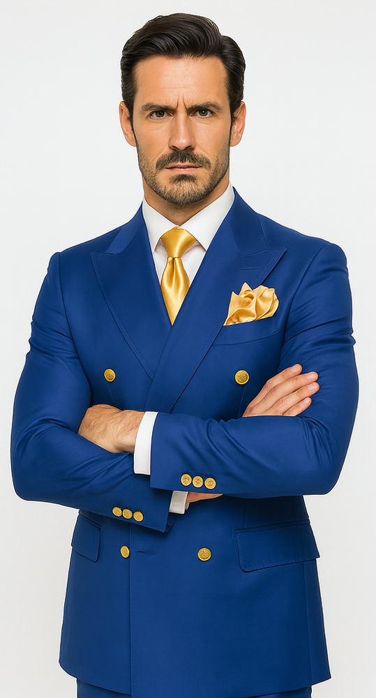 Rossi Man RM1375 – Milano Series Modern 3-Piece Suit for Men - Slim Fit Formalwear