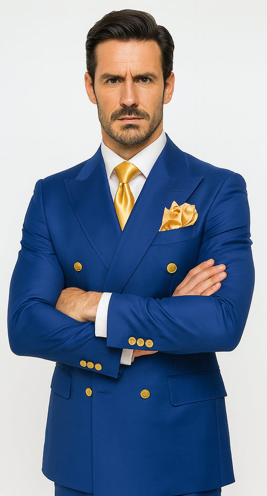 Rossi Man RM1375 – Milano Series Modern 3-Piece Suit for Men - Slim Fit Formalwear