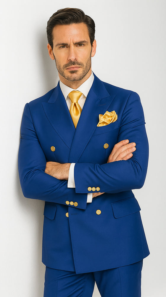 Rossi Man RM1375 – Milano Series Modern 3-Piece Suit for Men - Slim Fit Formalwear