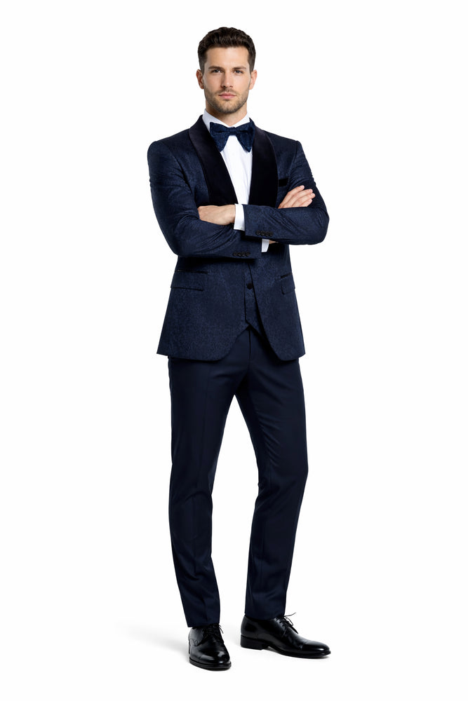 Rossi Man RM1445 – Classic Smoking Style 3-Piece Formal Tuxedo for Men