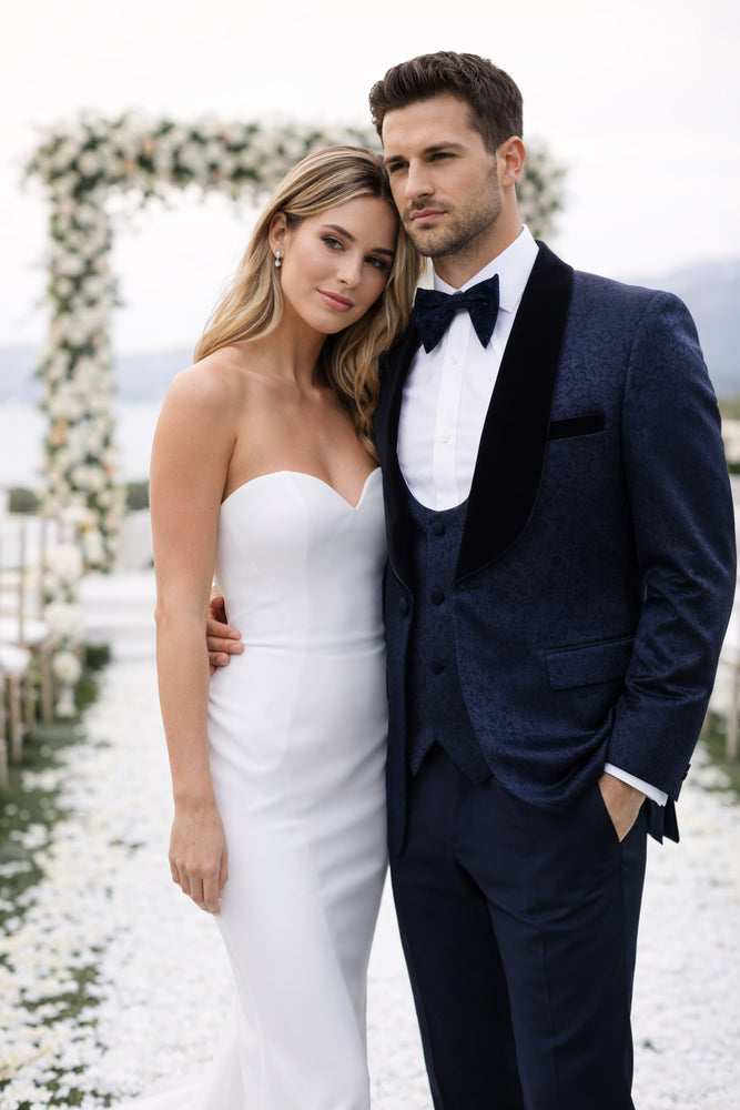 Rossi Man RM1445 – Classic Smoking Style 3-Piece Formal Tuxedo for Men