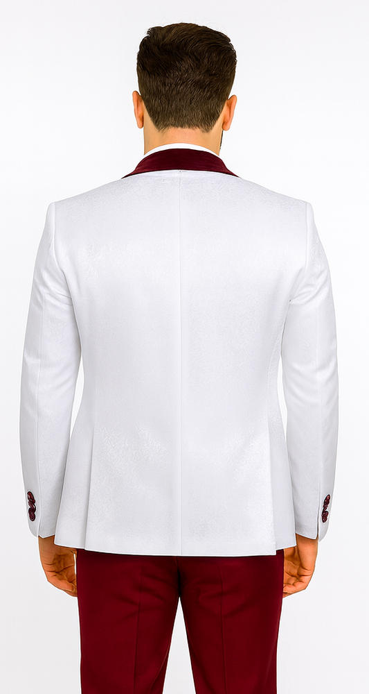 Rossi Man RM1480 – Men’s 3-Piece Smoking Style Tuxedo Suit - Elegant Modern Formalwear