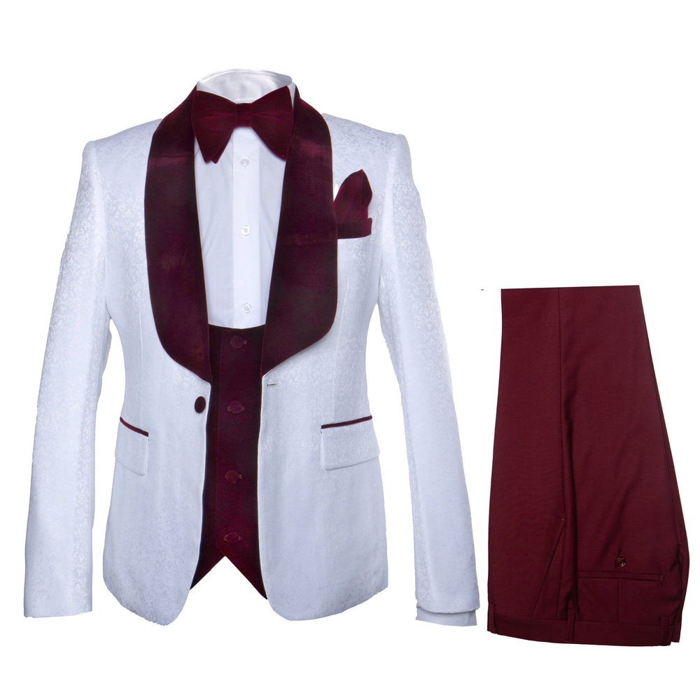 Rossi Man RM1480 – Men’s 3-Piece Smoking Style Tuxedo Suit - Elegant Modern Formalwear