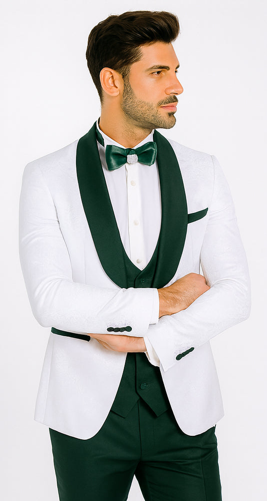 Rossi Man RM1482 – Men’s 3-Piece Tuxedo from the Smoking S Collection - Elegant Formalwear for Men