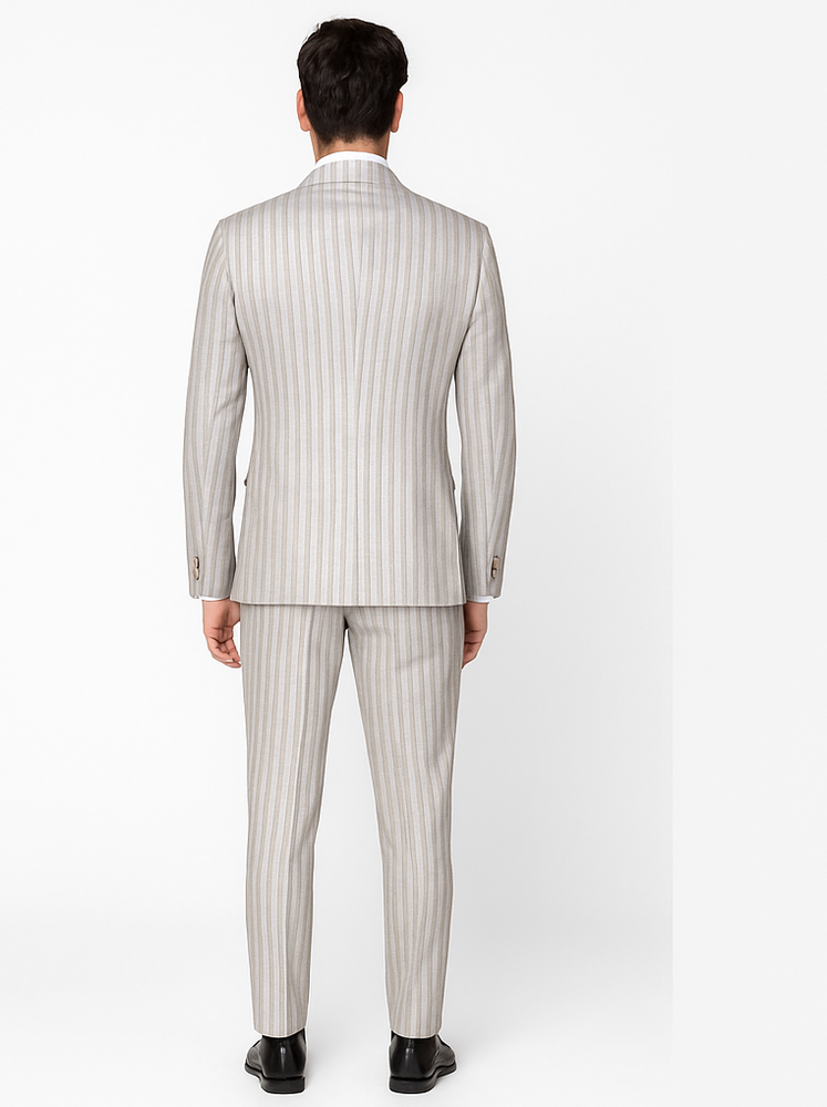 Rossi Man RM1845 – Premium Milano Fit Men’s Double-Breasted Striped Suit for Formal & Casual Events