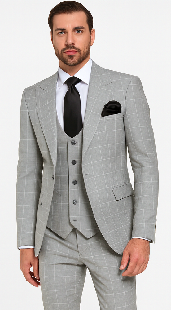 Rossi Man RM1851 Tom – Men’s Slim Fit 3 Piece Suit for Modern Elegance & Timeless Style