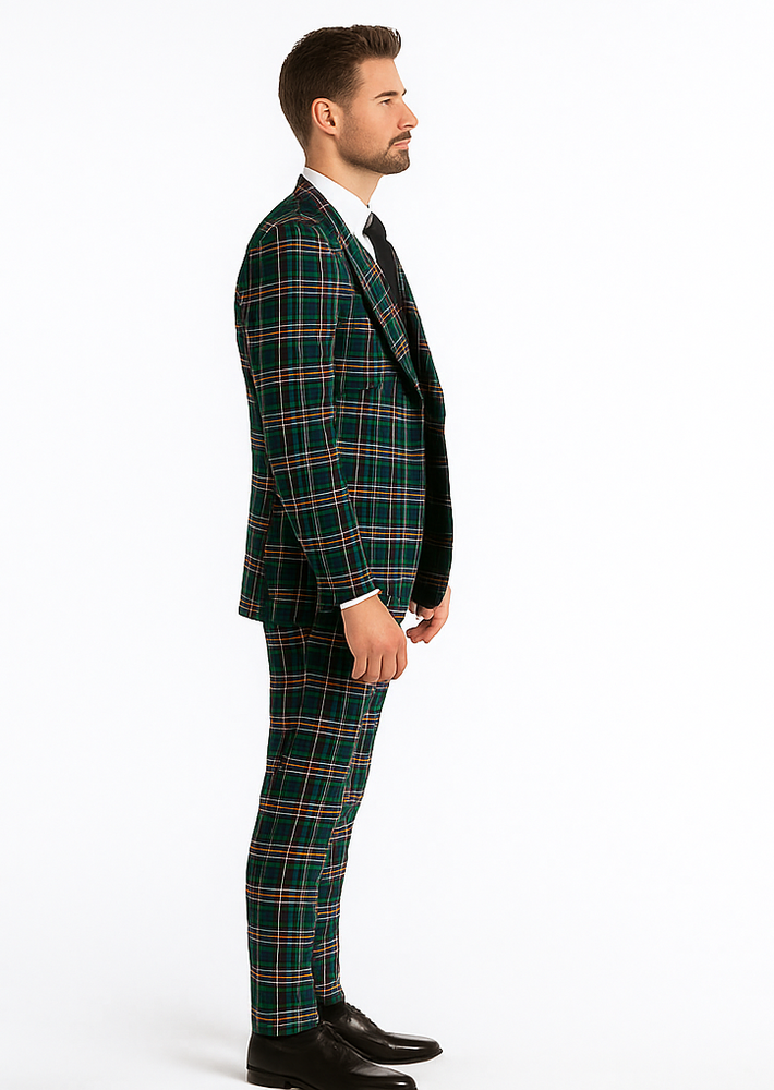 Rossi Man RM2311 – Premium Milano Fit Men’s 3-Piece Plaid Suit for Formal & Special Events