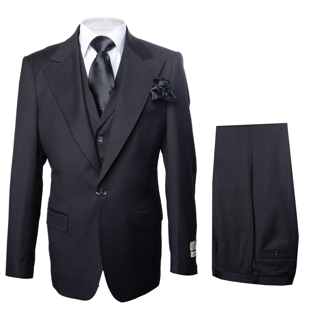 Rossi Man Sam RM2301 Black Slim Fit Suit – Men’s Modern Formalwear