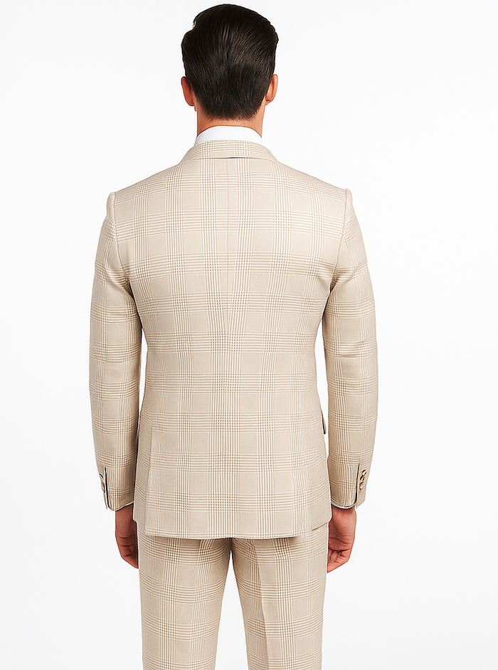 Rossi Man Sam RM2314 – Elegant Milano Tailored 3-Piece Plaid Suit