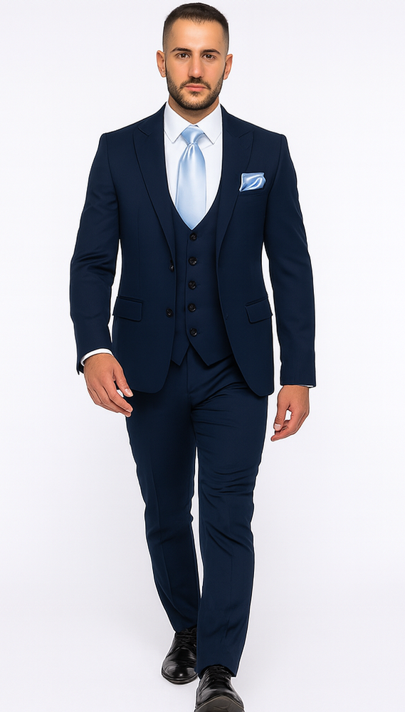 Rossi Man Sydney II RM1311 – Premium 3 Piece Modern Fit Suit for Stylish Gentlemen -  Formalwear