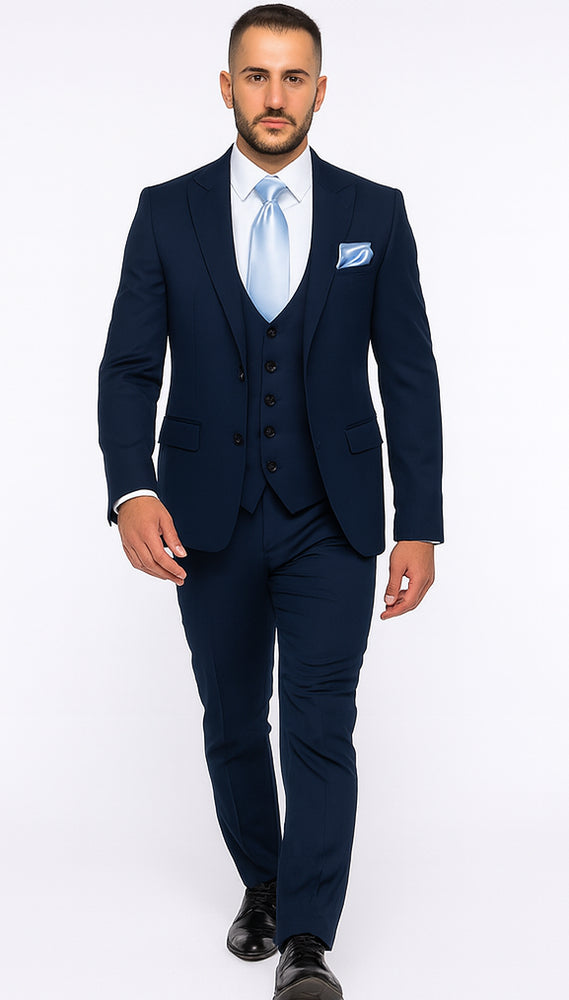 Rossi Man Sydney II RM1311 – Premium 3 Piece Modern Fit Suit for Stylish Gentlemen -  Formalwear