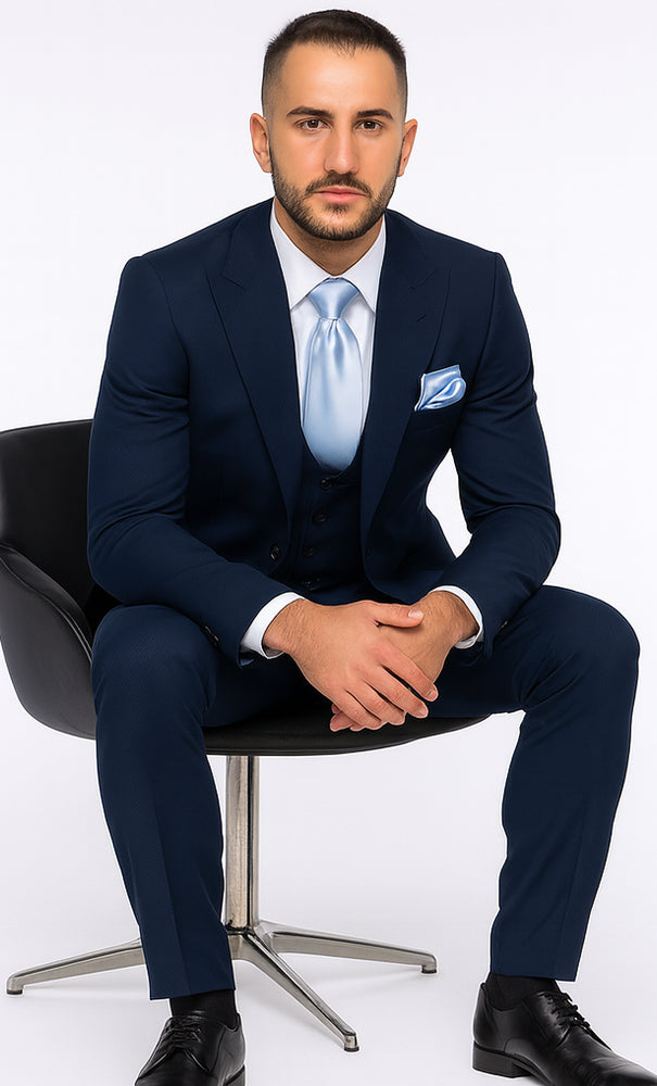 Rossi Man Sydney II RM1311 – Premium 3 Piece Modern Fit Suit for Stylish Gentlemen -  Formalwear
