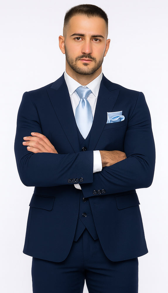 Rossi Man Sydney II RM1311 – Premium 3 Piece Modern Fit Suit for Stylish Gentlemen -  Formalwear