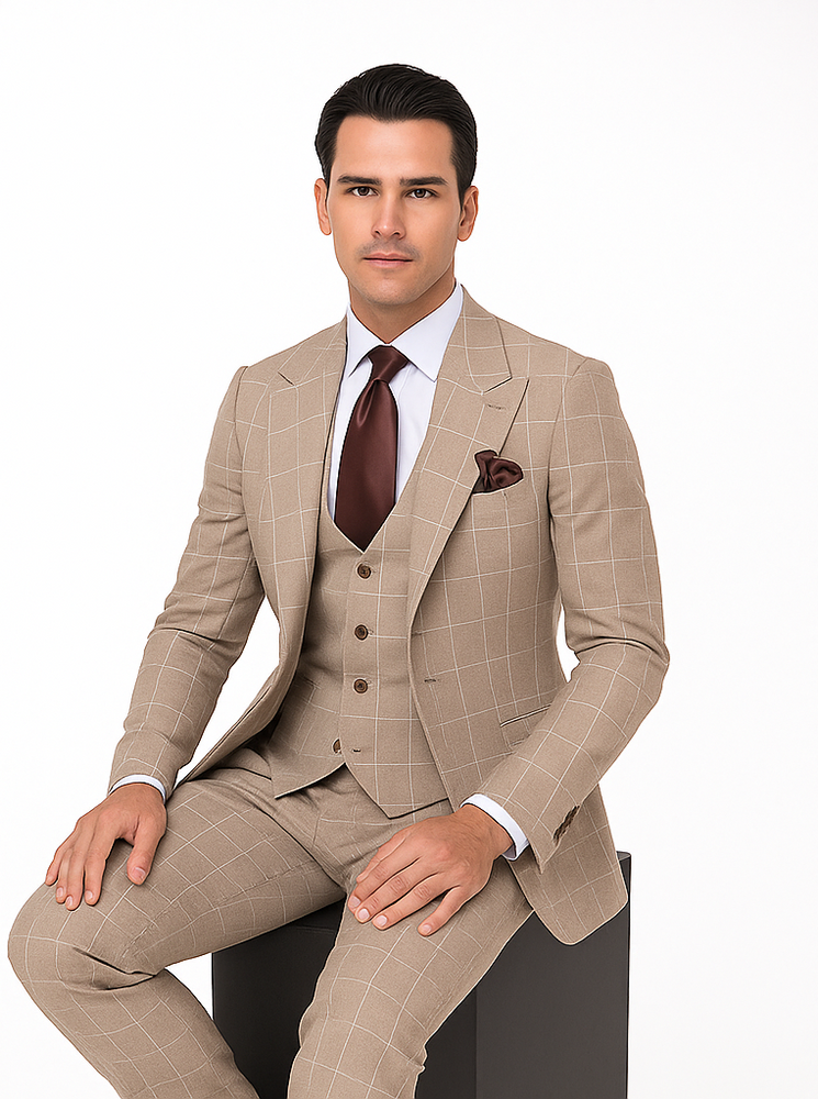Rossi Man Tom RM1852 – Stylish Men’s Tailored 3-Piece Suit for Formal Elegance -Modern Fit