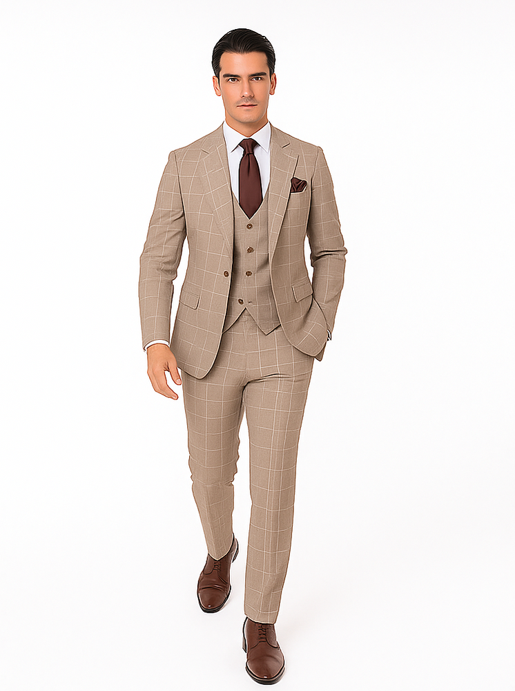 Rossi Man Tom RM1852 – Stylish Men’s Tailored 3-Piece Suit for Formal Elegance -Modern Fit