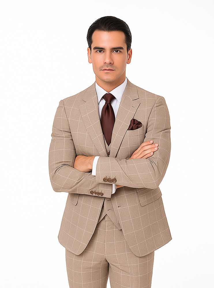 Rossi Man Tom RM1852 – Stylish Men’s Tailored 3-Piece Suit for Formal Elegance -Modern Fit