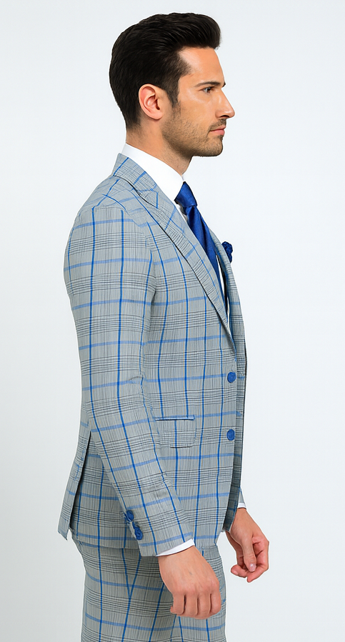 Rossi Man Tom RM1856 – Modern Fit 2-Piece Men’s Suit for Stylish Gentlemen - Tailored Elegance