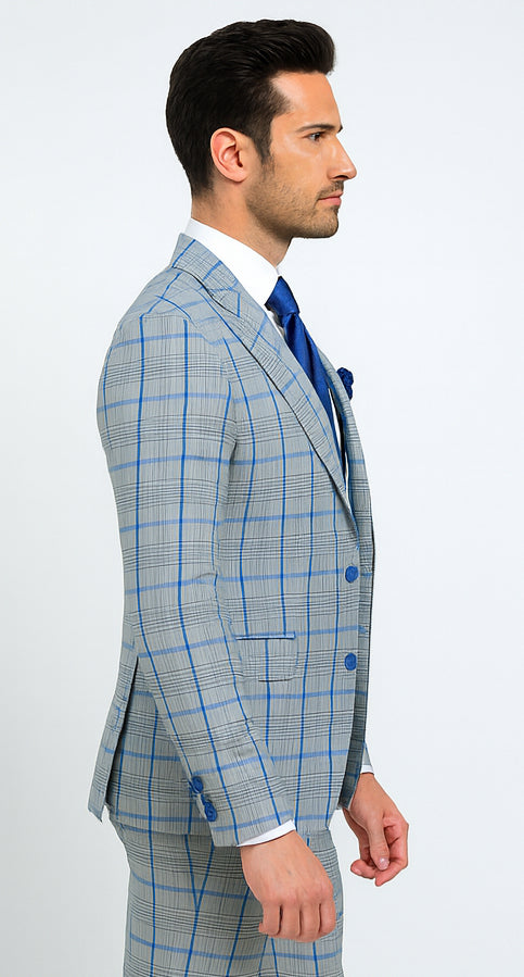 Rossi Man Tom RM1856 – Modern Fit 2-Piece Men’s Suit for Stylish Gentlemen - Tailored Elegance