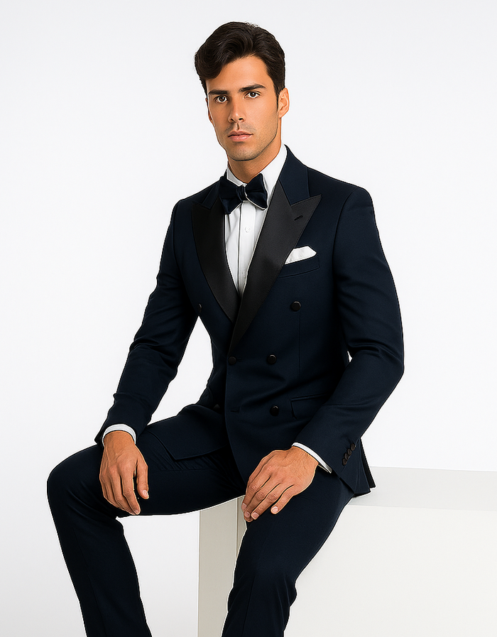 Rossi Man Zeus RM1004 – Premium Men’s Formal Suit, Modern Slim Fit Black-Tie