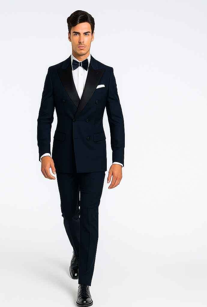Rossi Man Zeus RM1004 – Premium Men’s Formal Suit, Modern Slim Fit Black-Tie