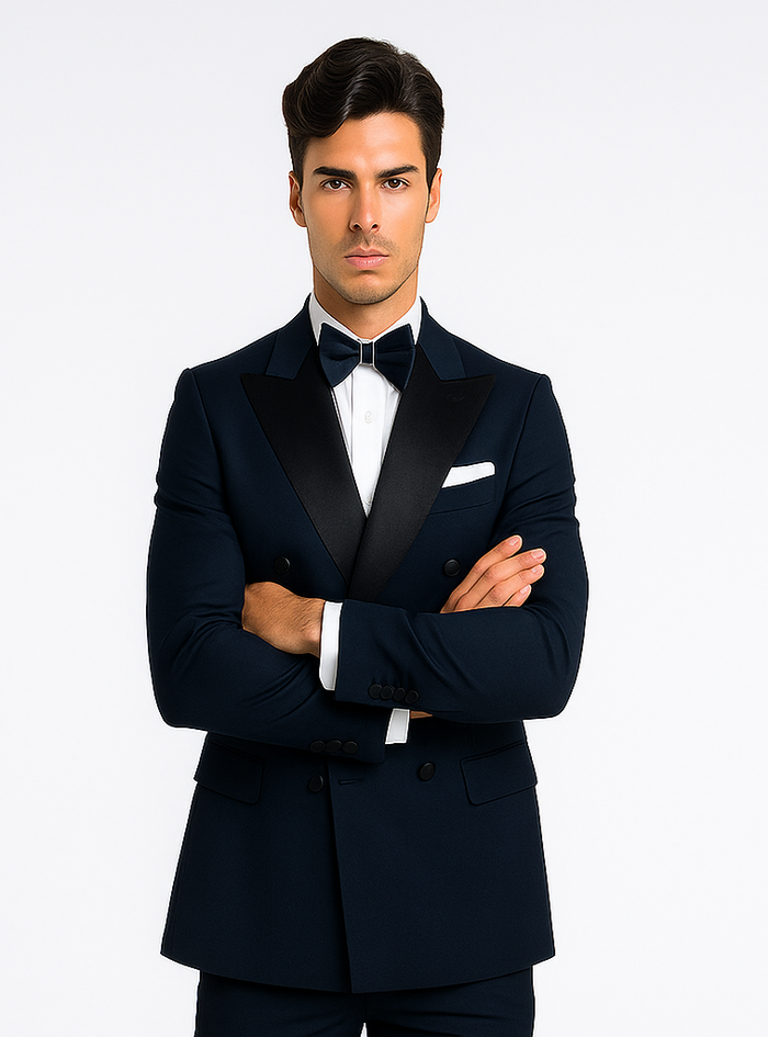 Rossi Man Zeus RM1004 – Premium Men’s Formal Suit, Modern Slim Fit Black-Tie