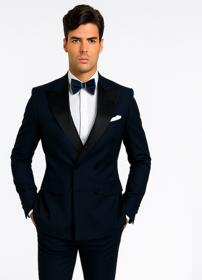 Rossi Man Zeus RM1004 – Premium Men’s Formal Suit, Modern Slim Fit Black-Tie
