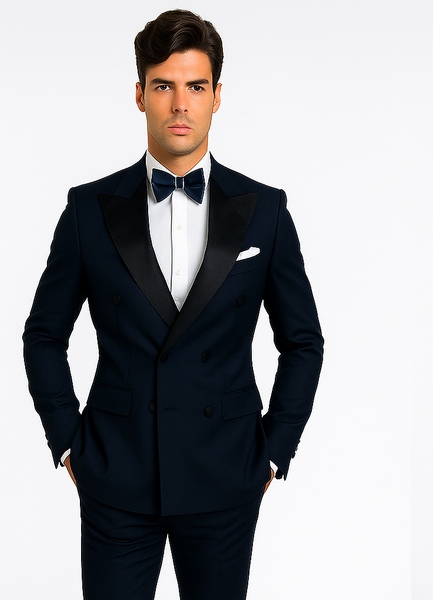 Rossi Man Zeus RM1004 – Premium Men’s Formal Suit, Modern Slim Fit Black-Tie