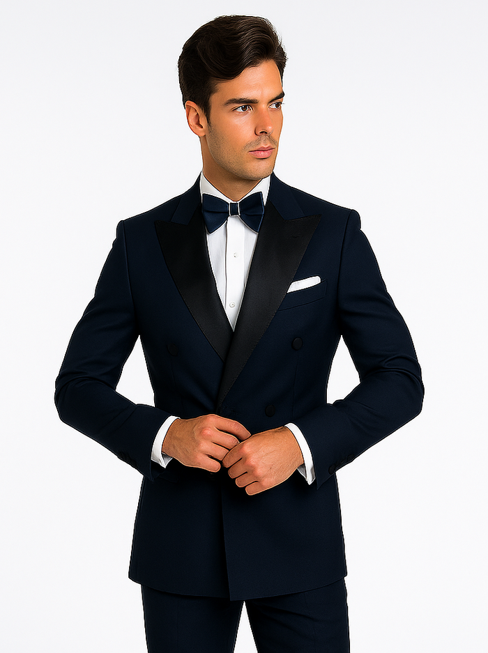 Rossi Man Zeus RM1004 – Premium Men’s Formal Suit, Modern Slim Fit Black-Tie