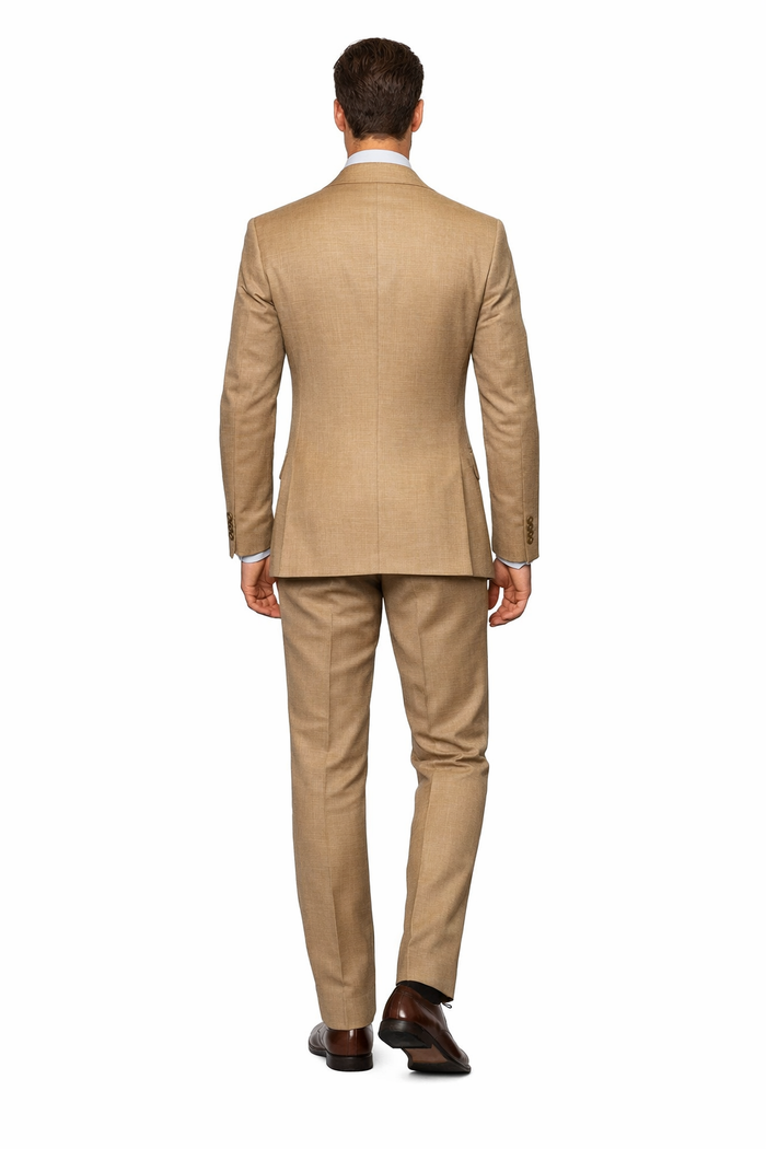 Camel Crest Tan Crosshatch 3-Piece Heritage Suit by Rossiman