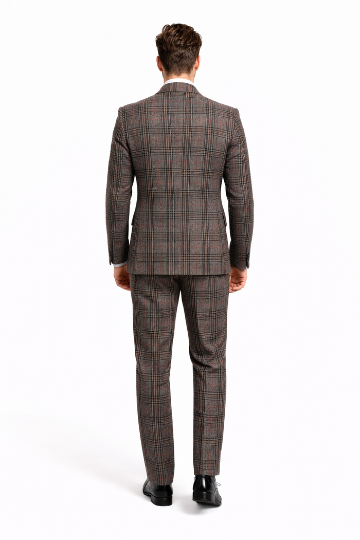 Rossiman Heritage Brown & Olive Plaid 3-Piece Gentleman’s Suit