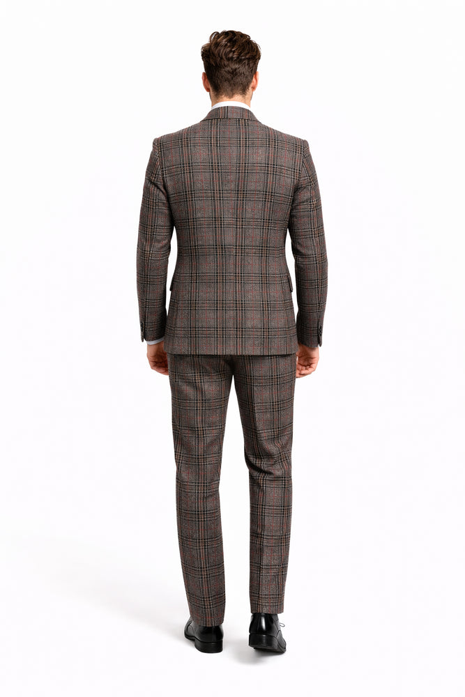 Rossiman Heritage Brown & Olive Plaid 3-Piece Gentleman’s Suit