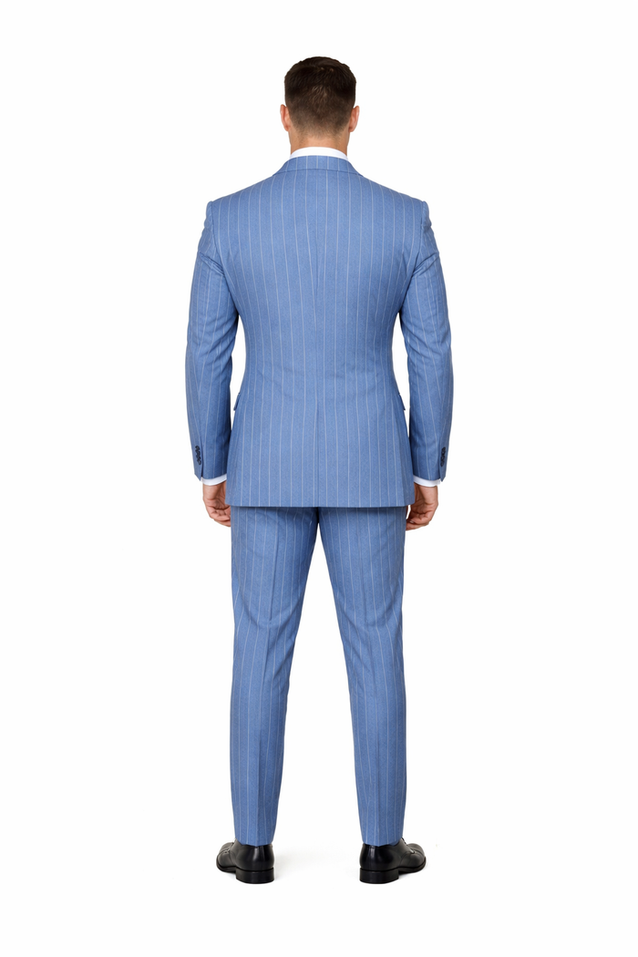 Icecrest Blue Pinstripe 3-Piece Elite Suit by Rossiman