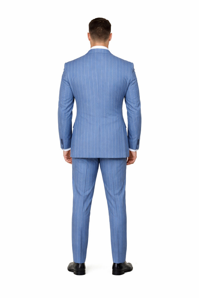 Icecrest Blue Pinstripe 3-Piece Elite Suit by Rossiman
