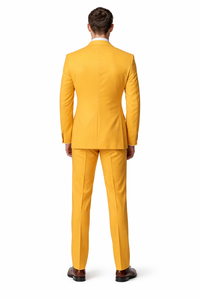 Marigold Monarch Double-Breasted Luxury Suit in Mustard Gold by Rossiman