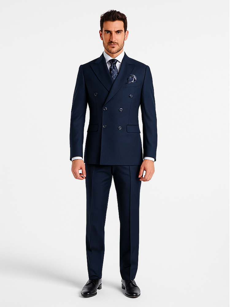 Rossiman Men’s Blue Slim Fit Suit | Modern Tailored Formalwear – Italian 3-Piece Elegant Suit for Men