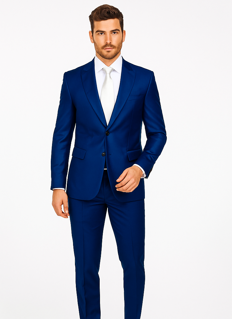 Rossiman Royal Blue Men's Suit Double Breasted Slim Fit main image 1