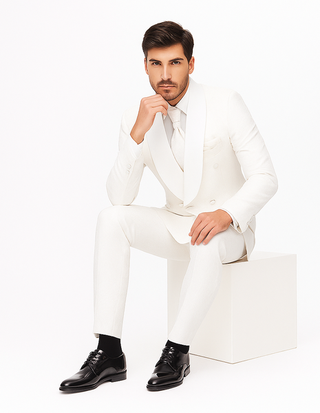 Rossiman Rossi Men’s Dress Suit | Classic Tailored Formalwear – Italian Slim Fit Luxury Suit for Men