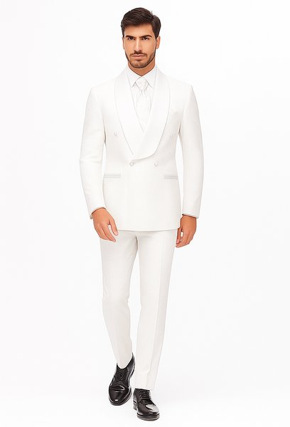 Rossiman Rossi Men’s Dress Suit | Classic Tailored Formalwear – Italian Slim Fit Luxury Suit for Men