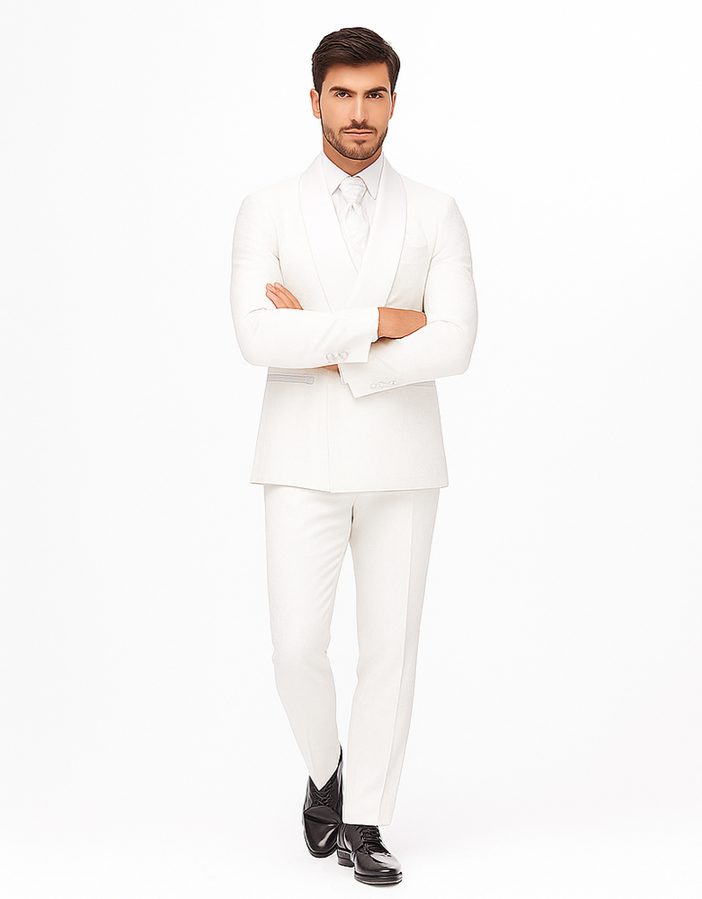 Rossiman Rossi Men’s Dress Suit | Classic Tailored Formalwear – Italian Slim Fit Luxury Suit for Men