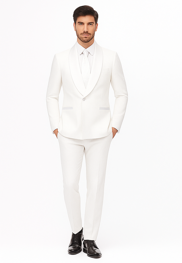 Rossiman Rossi Men’s Dress Suit | Classic Tailored Formalwear – Italian Slim Fit Luxury Suit for Men