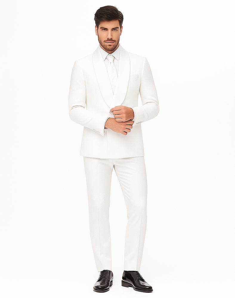 Rossiman Rossi Men’s Dress Suit | Classic Tailored Formalwear – Italian Slim Fit Luxury Suit for Men