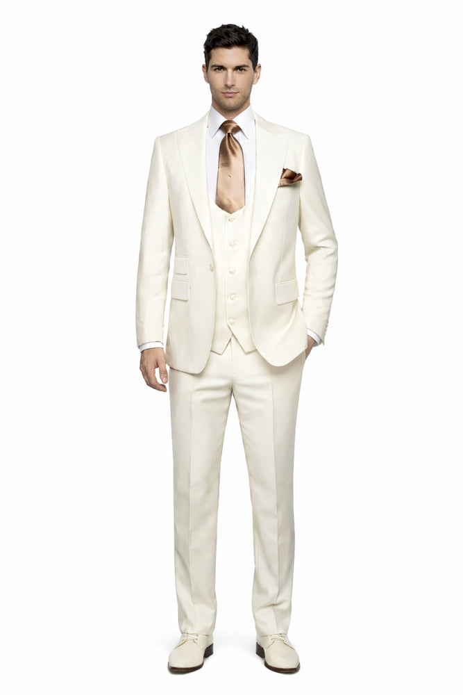 Rossiman Capri Ivory 3-Piece Wedding Suit