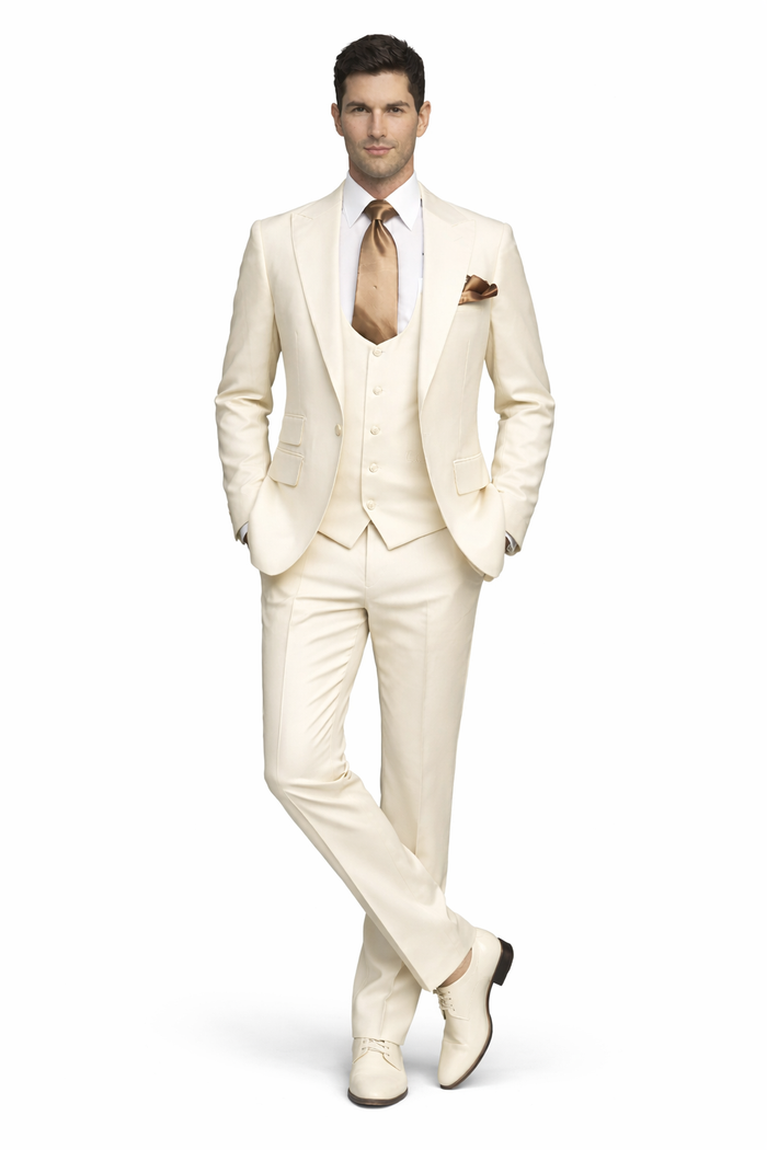 Rossiman Capri Ivory 3-Piece Wedding Suit