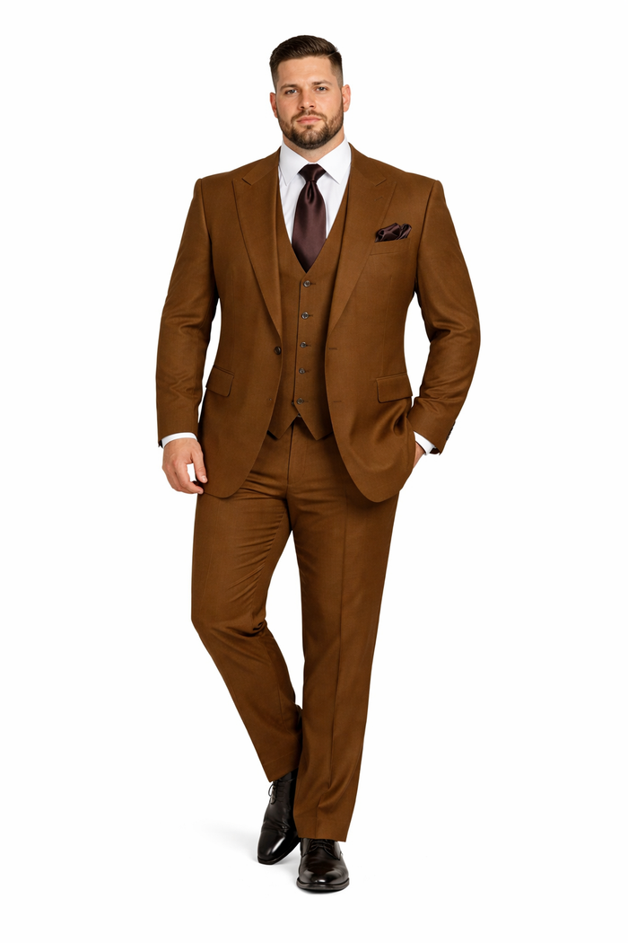Chestnut Monarch Brown 3-Piece Gentleman's Tailor Suit by Rossiman