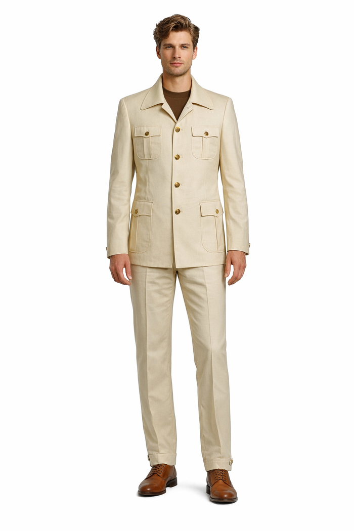 Rossiman Imperial Cream Safari 2-Piece Command Suit
