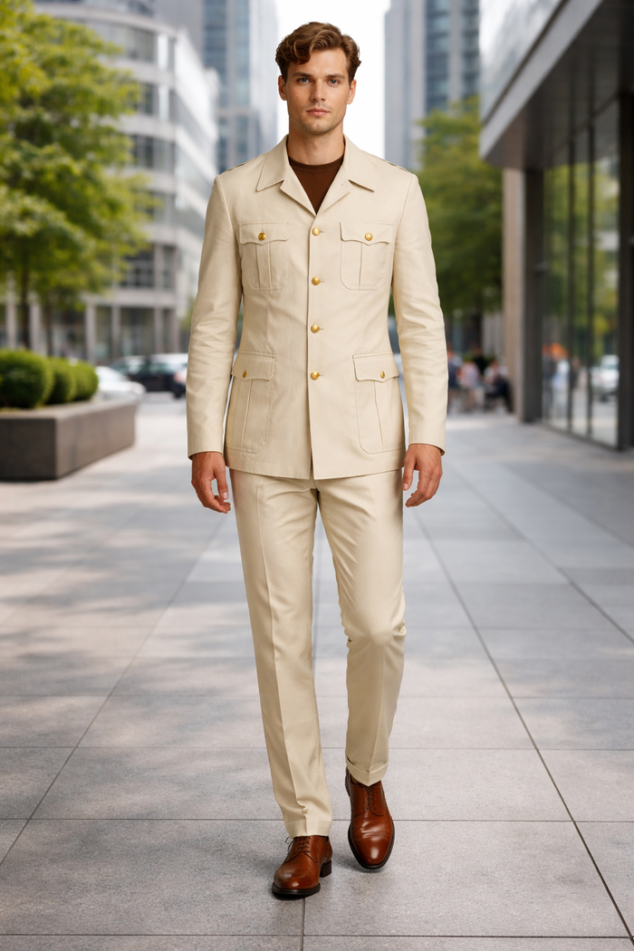 Rossiman Imperial Cream Safari 2-Piece Command Suit